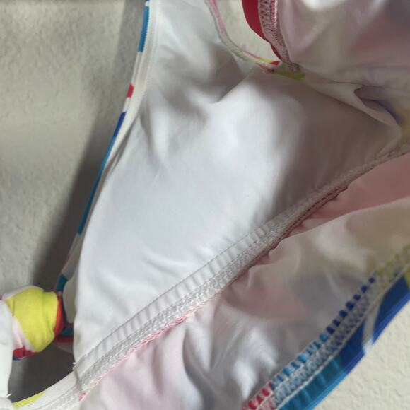 ModCloth Small Annika Crop Bikini Top Swimwear Pink Racerback Tie Front - Picture 7 of 10